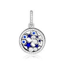 Cuentas para hacer joyas, brazaletes de cielo nocturno con esmalte azul 100% joyería de plata esterlina 925 OrigiNal envío gratis 2024 - compra barato