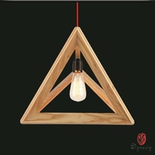 Triangle Oak Pendant Light Art Decorative Wooden Hanging Lamp LED Southeast Asia Style Restaurant Cafe Foyer Fixture Dynasty 2024 - buy cheap