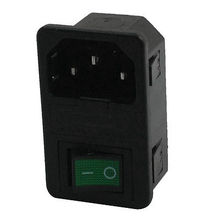 AC250V 10A 3 Pin IEC320 C14 Plug Power Soquete w Rocker Switch + Fusível Holer