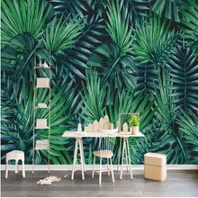 Beibehang-papeles de pared personalizados, murales de fondo de plantas tropicales minimalistas escandinavos, decoración de pared del dormitorio y sala de estar 2024 - compra barato
