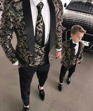 2019 Men Suits Two Pieces Beach Groomsmen Wedding Tuxedos For Men Peaked Lapel Formal Prom Suit (Jacket+Pants) Little Boys Forma 2024 - buy cheap