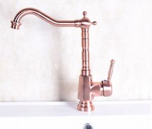 Antique Red Copper Brass Single Lever Swivel Spout Kitchen Sink Bathroom Vessel Basin Faucet Mixer Tap anf253 2024 - buy cheap