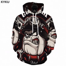 Sudaderas KYKU Dog para hombres y mujeres, sudaderas en 3d con estampado de animales, sudadera de Anime de guerra, Sudadera con capucha, ropa Casual para hombre 2024 - compra barato