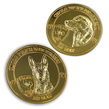 Customized Dog Logo coins cheap OEM  Metal 3D Military Gold Coin 2024 - buy cheap