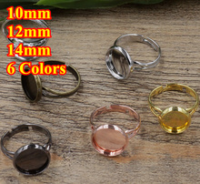Anillo de 10/12/14mm con bandeja de Cameo, ajuste de anillo de bronce antiguo/oro/plata, joyas artesanales hechas a mano, Zakka Finding, 100 Uds. 2024 - compra barato