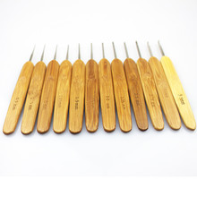 12pcs/Set 12 sizes Metal Crochet Hooks Carbonized Bamboo Handle Knitting Needles Weave Yarn Tools Craft [ 0.5mm-3.5mm] 2024 - buy cheap