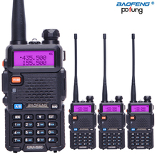 Baofeng-walkie-talkie, 4 pçs, 5w, 128ch, banda dupla, vhf & uhf, 136-174 e 400-520mhz, rádio bidirecional, uv, 5r, caça 2024 - compre barato