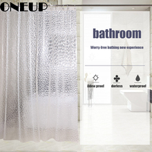 ONEUP Plastic 3D Waterproof Shower Curtain Transparent Water Cube Bathroom Set Luxury Shower Curtain With 12 Hooks 2024 - buy cheap