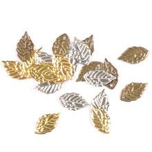 18x10mm 50Pcs Hollow Leaves Metal Crafts Filigree Wraps Connectors Embellishments For DIY Scrapbooking Home Decor 3 Color YK0753 2024 - buy cheap