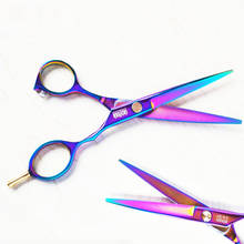 Barber Hair scissors Hot sale the hair cutting scissors purple titanium 6.0 inch high quality hairdresser shear Free Shipping 2024 - купить недорого