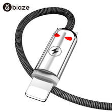 Biaze 1.2M New LED Eyes USB Cable For iPhone X XS MAX XR 8 7 6 5 6s S plus Mobile Phone Cable Fast Charging Cable Usb Data Cable 2024 - buy cheap