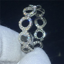 Женское Обручальное Кольцо Vecalon infinity Promise, обручальное кольцо из 100% стерлингового серебра 925 пробы с фианитом 5А, ювелирные украшения 2024 - купить недорого