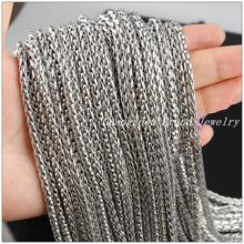 New Arrive 5/10Meter Hot Fashion DIY Jewelry Fashion 3mm Wheat Braided Chain Stainless Steel Silver color Men Women Necklace 2024 - buy cheap