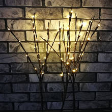 2018 20 Bulbs Creative LED Small Night Light Willow Branch Lamp Floral Lights Home Bedroom Christmas Party Layout Garden Decor 2024 - buy cheap