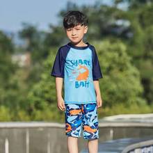 Children's Swimsuits Baby Boys Shark Swimwear UV Prodection Short Sleeve Two Pieces Three Sets Boys Bathing Suit 2024 - buy cheap