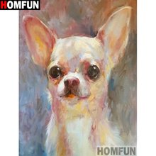 HOMFUN-pintura de diamante 5D DIY "pintura al óleo de animales", cuadrados o redondos de imitación bordado de diamantes, estilo punto de cruz 5D, decoración del hogar, A15273 2024 - compra barato