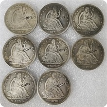 США (1870-1878)-куб. См сидящие монеты на полдоллара свободы копия юбилейных монет-копия монет-образец Монеты 2024 - купить недорого