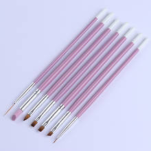 7 Pcs/set Nail Brush Painting Drawing Liner Pen Pink Color Acrylic Handle Mixed Sizes UV Gel Nail Brush Nail Art Design Tools 2024 - buy cheap