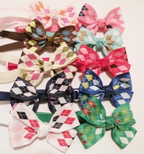 60pc/lot 2019 New Pet Dog Ribbon Diamond shape print Bow Bowties New Arrival Ties Cute Dog Bow Tie Dog Grooming Supplies YY22211 2024 - buy cheap