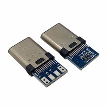 10 шт./лот DIY 24pin USB 3,1 Тип C USB-C мужской Сварка, пайка разъем SMT Тип 2024 - купить недорого
