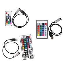 USB RGB Controller 5V Mini Wireless Remote Controller 4pin DC5V 5050 3528 RGB Led Strip Light 17Keys 24Keys 44Keys Optional JQ 2024 - buy cheap