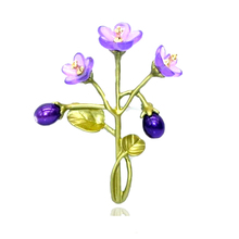 CSxjd Vintage Exquisite violet flowers Imitation pearls branches Resins flowers Fashion Brooch pin Scarf Jewelry 2024 - buy cheap