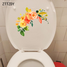 ZTTZDY 22.2*16.2CM Beautiful Flower WC Decor Toilet Seat Stickers Bedroom Wall Decals T2-0291 2024 - buy cheap