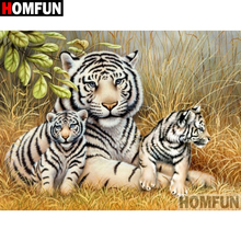 HOMFUN 5D DIY Diamond Painting Full Square/Round Drill "Animal tiger" 3D Embroidery Cross Stitch gift Home Decor A01006 2024 - buy cheap