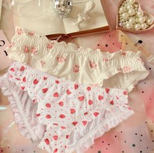 Japanese soft girl cute cat claw strawberry milk silk sexy low waist curling girl underwear GZ-K25A 2024 - buy cheap