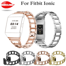 Correa de reloj inteligente Fitbit Ionic Band, reloj inteligente de lujo con diamantes de imitación, correa de acero inoxidable, pulsera rastreadora de muñeca de repuesto de Metal 2024 - compra barato