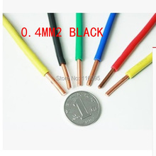 Free shipping 10meters Single strand/hard line/single core / 0.4 square  /wire BLACK /solid coper 2024 - buy cheap