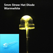 1000 pces branco quente 5mm chapéu de palha led urtal brilhante grande angular lâmpada led lâmpada de luz 5mm emitindo diodos componentes ativos 2024 - compre barato