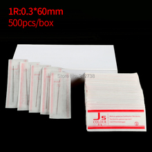 500 Pcs/Box 0.3x60mm 1R Needles For Permanent Makeup Eyebrow and Lip 3D Embroidery Tattoo Machine Free Shipping 2024 - buy cheap