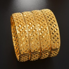 Anniyo 4Pieces Openabl Dubai 24K Gold Color Bangles Womens Wife Ethiopian Bracelets Africa Jewellery Arabic Ornaments #069802 2024 - buy cheap