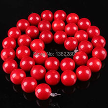 ! Оптовые 10 мм красные коралловые круглые свободные шарики 15 "2 шт./лот, модные украшения JT6305 2024 - купить недорого
