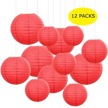 12 Pcs/set 6"-12" Red Chinese Paper Lantern Paper lampion lampionnen for Wedding Xmas New Year Parties Hanging Decoration 2024 - buy cheap