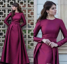 2019 Grape Mother of the Bride Dresses A Line Long Sleeves Groom Formal Godmother Evening Wedding Party Guests Gown Plus Size 2024 - buy cheap