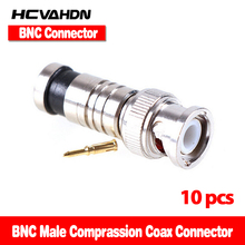 HCVAHDN-conector BNC a RG59 macho, conector coaxial, 5 unids/lote 2024 - compra barato