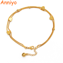Anniyo Heart Bracelets for Women Gold Color Charm Bracelets&Bangles With Small Bell Hand Bracelet Chain Jewelry Gifts #016707 2024 - buy cheap