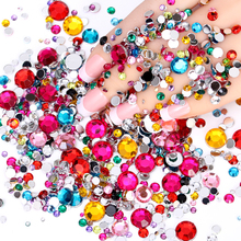 2000pcs/lot Mixed Size Mixed Color Flatback Acrylic Non Hotfix Rhinestone Nail Art Rhinestones For Nail Art Decorations B2015 2024 - buy cheap