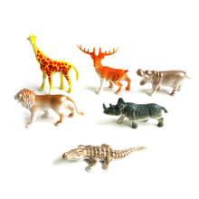 8PCS Plastic Zoo Animal Figure Tiger Leopard Hippo Giraffe Kids Toy Lovely Animal Toys Set Gift For Kids 2024 - buy cheap