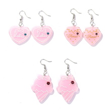 1pair Cute Craft  Heart,Ice cream and Strawberry Drop Earrings Resin earring for Birthday Gift Child  Girls Teens Jewelry 2024 - buy cheap