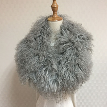 Women Winter Collar Super Womens Wholesale Real Mongolian Lamb Fur Collar Scarf Free Shipping 2020 Multi colors 2024 - buy cheap