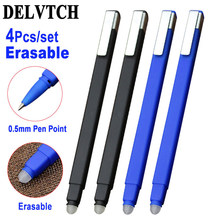 Delvtech caneta gel apagável 0.5mm, refil de tinta azul e preta, ponta de bala, escritório, escola, caneta suave, escrita de papelaria, lavável 2024 - compre barato