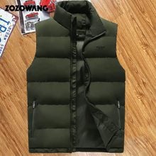 ZOZOWANG-Chaqueta cálida sin mangas para hombre, abrigo informal de lana verde militar, talla grande 6XL, otoño e invierno, 2020 2024 - compra barato