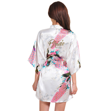 Wedding Bride Bridesmaid Floral Robe Satin Rayon Bathrobe Nightgown For Women Kimono Sleepwear Flower Plus Size 2024 - buy cheap