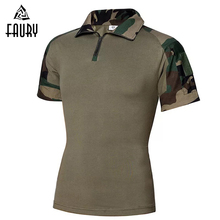 2018 Novo Verão Mens Camiseta Tático Militar Do Exército Uniforme Militar Camuflagem de Algodão Top Roupas Tático 2024 - compre barato