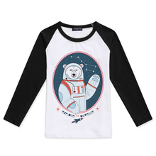 Boys T-Shirt Kids Tees Baby Boy Tshirts Children Clothing Long Sleeve Cotton Bear Space Astronaut Printing Fashion Tops 3T-10T 2024 - buy cheap