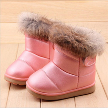 COZULMA Winter Plush Baby Girls Snow Boots Warm Shoes Pu Leather Flat With Baby Toddler Shoes Outdoor Snow Boots Girls Kids Shoe 2024 - buy cheap