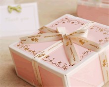 20pcs/lot 11.8*11.8*5cm Pink lace paper gift box cupcake cookie biscuit candy packaging for decorative wedding favor package 2024 - buy cheap